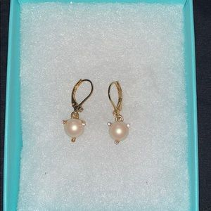 Kate Spade Gold & Pearl Hoops